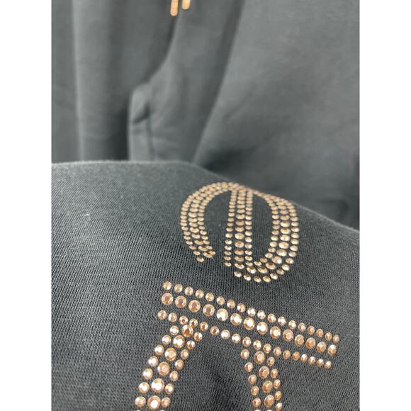 Bebe Womens Black Jogger Sweatpants Fleece Activewear Pants Rhinestones NEW 1X - Picture 11 of 11